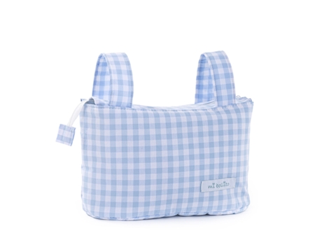 Bolsa organizadora para carro de bebé MI BOLLITO Azul Vichy 15 x 18 x 45 cm
