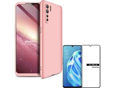 Funda y Protector de Pantalla Oppo A91 PHONESHIELD Slim Armor 360º / Flexguard Full Rosa
