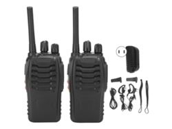 2 Walkie-talkies Baofeng Bf-888h De 400-470 Mhz, 16 Canales, Carga Usb, Portátiles, Con Enchufe Estadounidense.