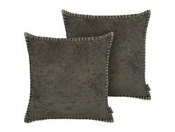 Juego de 2 Almohadas Decorativas BELLIANI Melur (Gris - 45x45 cm)