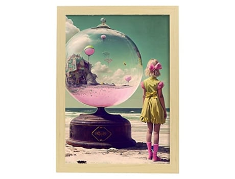 NACNIC Poster Rosa En Estilo Surrealismo Cinematográfico Ilustraciones Y Grabados De Historieta Abstracta Y Artística A4 Marcos Madera