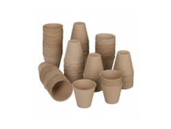 Vasos De Cultivo Relaxdays Em Conjunto De 120, Biodegradáveis, Celulose, Hxd: 7,5 X 8 Cm, Vasos Pequenos, Naturais