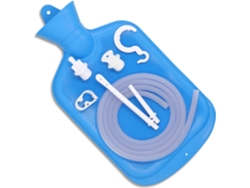 Bolsa de enema con tubo, punta, clip y gancho, con manguera de 1,5 m (2 litros)