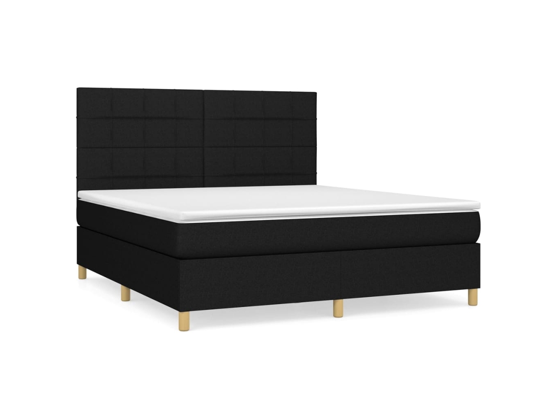 Maison Exclusive - Cama Box Spring Con Colchón Tela Negro 160x200 Cm