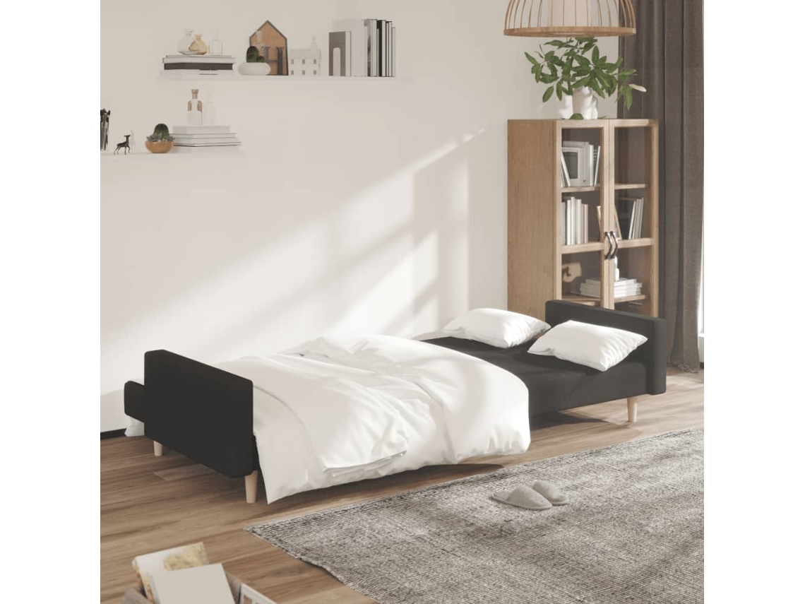 Sofá Cama De 2 Plazas Tela Negro