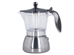 Cafetera moka de 6 tazas con tapa de ABS transparente y acero inoxidable para el hogar y la oficina