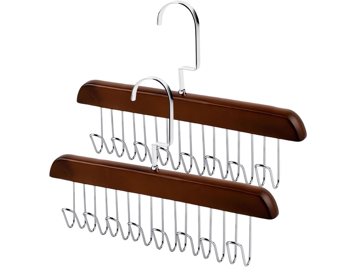 Porta mochila de cintura doble DUREFORWARD con 2 ganchos, soporte de madera antideslizante y rotación