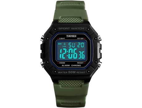 VEANXIN Reloj digital para hombre Relojes cronógrafo cuadrados impermeables-Negro