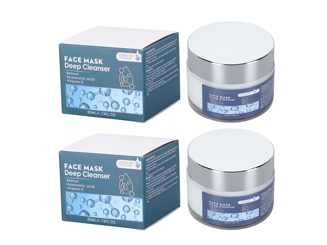 2 Piezas Mascarilla Facial De Limpieza Para Hombre 50ml, Reducción De Puntos Negros, Hidratante Y Suave