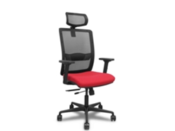 Silla De Oficina Haches Con Mecanismo Sincro/traslack Tapizada Con Tela Color Rojo Y Malla Color Negro