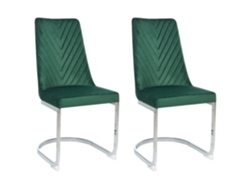 Cadeiras cantiléver com estrutura cromada BELIANI Altoona de Veludo Verde 45x55x94
