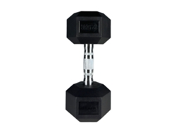 Mancuerna Hexagonal 12,5kg – About Fit – Musculación, Entrenamiento Funcional, Goma Antideslizante – Negro