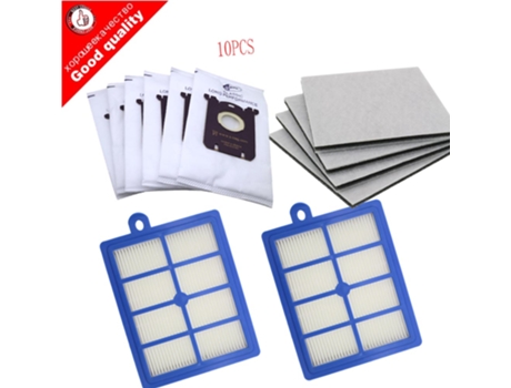 10 bolsas de polvo para aspiradora S-Bag y 2 filtros Hepa H12, 4 filtros de algodón para Motor aptos para limpiador Philips Electrolux