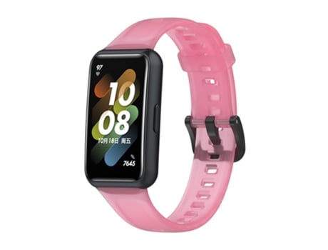 Correa de Silicona ajustable translúcido para Huawei Band 7 - rosa transparente