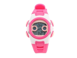 Reloj Deportivo Digital Infantil, Resistente Al Agua Hasta 50 M, Con Alarma Y Cronómetro, Color Blanco Rosa.