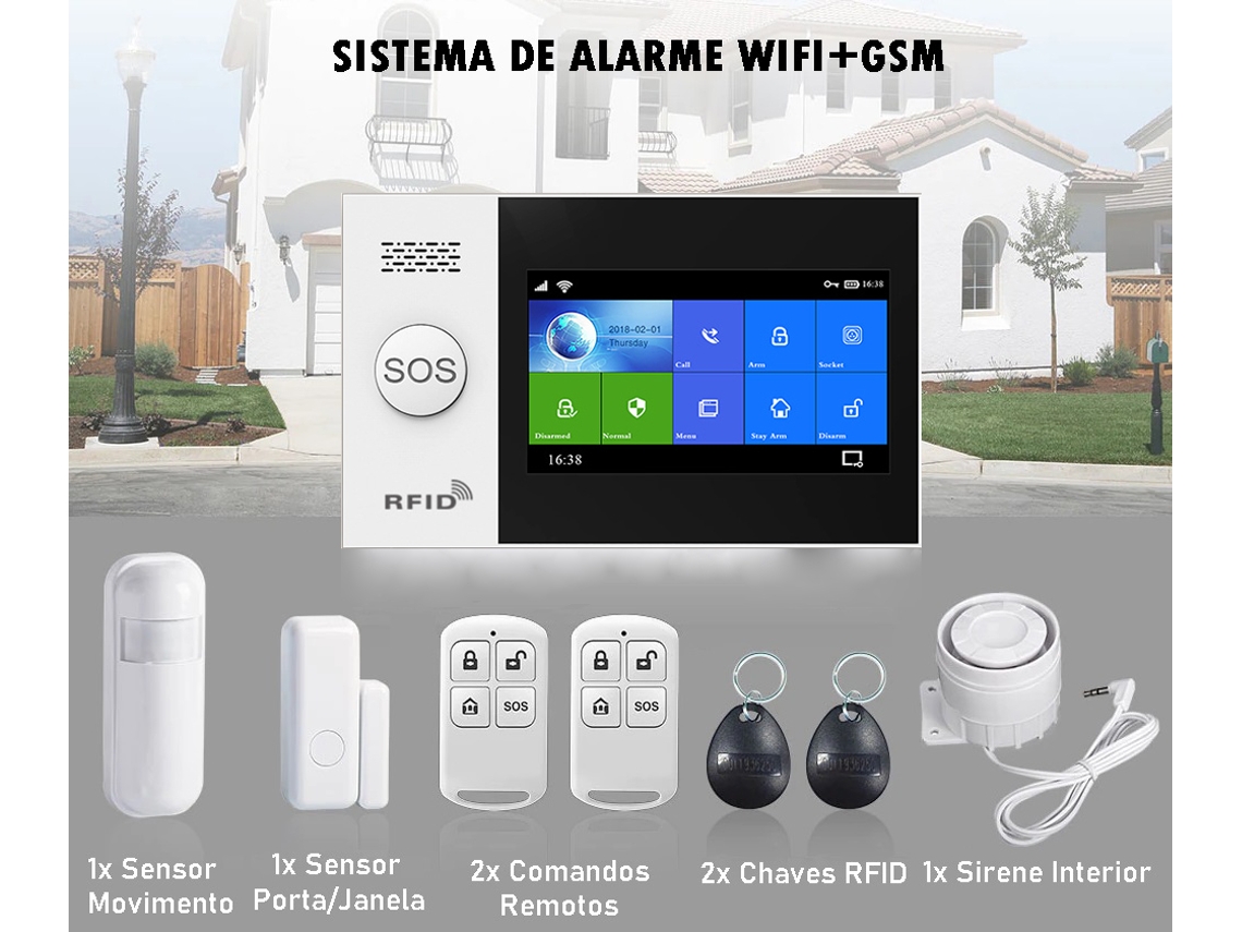 Kit Alarma Sin Cuotas WIFI GSM Tuya Smart Life + cámaras con baterías  incluidas