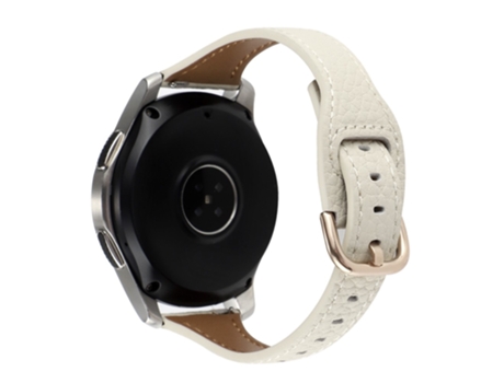 Correa de piel auténtica textura litchi 20mm para Samsung Galaxy Watch 5 Pro 45mm/Watch4 Classic 42mm/46mm - albaricoque