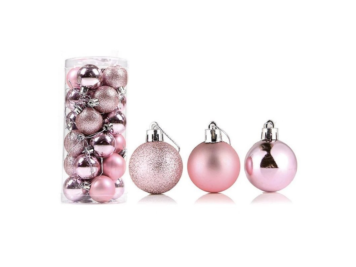 2026-24 Bolas Navideñas Decorativas Reutilizables De Plástico Para Árbol, 3 Estilos, 4-8cm, Decoración Hogar 6cm Oro Rosa
