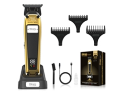 (Com base e carregamento USB) Máquina de cortar cabelo, visor digital LED, motor sem escovas, barbeador elétrico