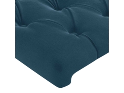 Cabecero De Cama | Panel De Cabecero Con Orejas De Terciopelo Azul Oscuro 147x23x118/128 Cm