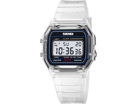 VEANXIN Reloj digital Reloj electrónico LED resistente al agua con correa de acero inoxidable cuadrada-Negro