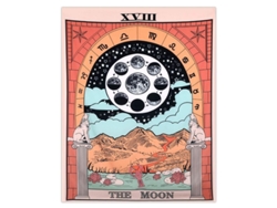 Tapestry de Tarot Lua, Estrela e Sol Místico Medieval Europeu para Decoração de Parede