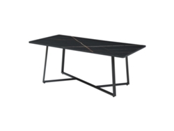 Mesa de centro Riskiften 120x60x48 cm con aspecto de mármol, color negro [EN.CASA]