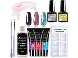 Kit de uñas de gel de poliéster con lámpara UV de 6 W, herramientas de manicura rápida GOKOCO