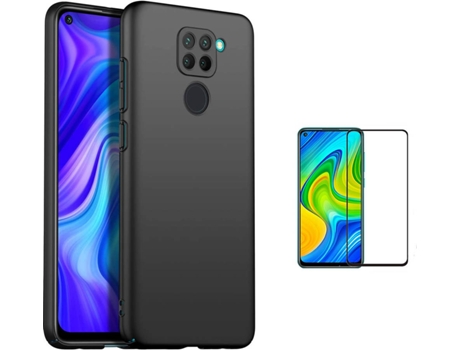Kit Carcasa y Protector Xiaomi Redmi Note 9 Full Cover Turtleshell Negro