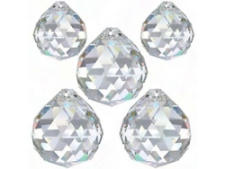 Bolas de cristal arcoíris de 30 mm - Paquete de 5 esferas de vidrio Feng Shui para decoración de ventanas