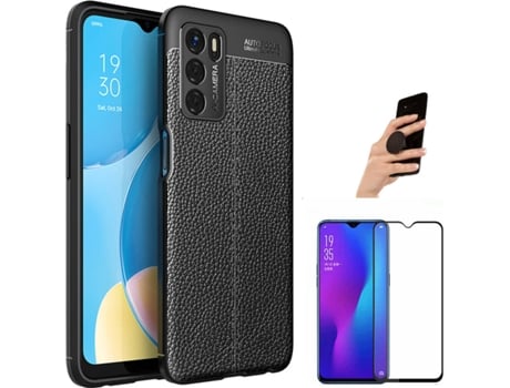 Carcasa + Protector + Popsocket iPhone 13 Pro Max Rugged Leather Negro