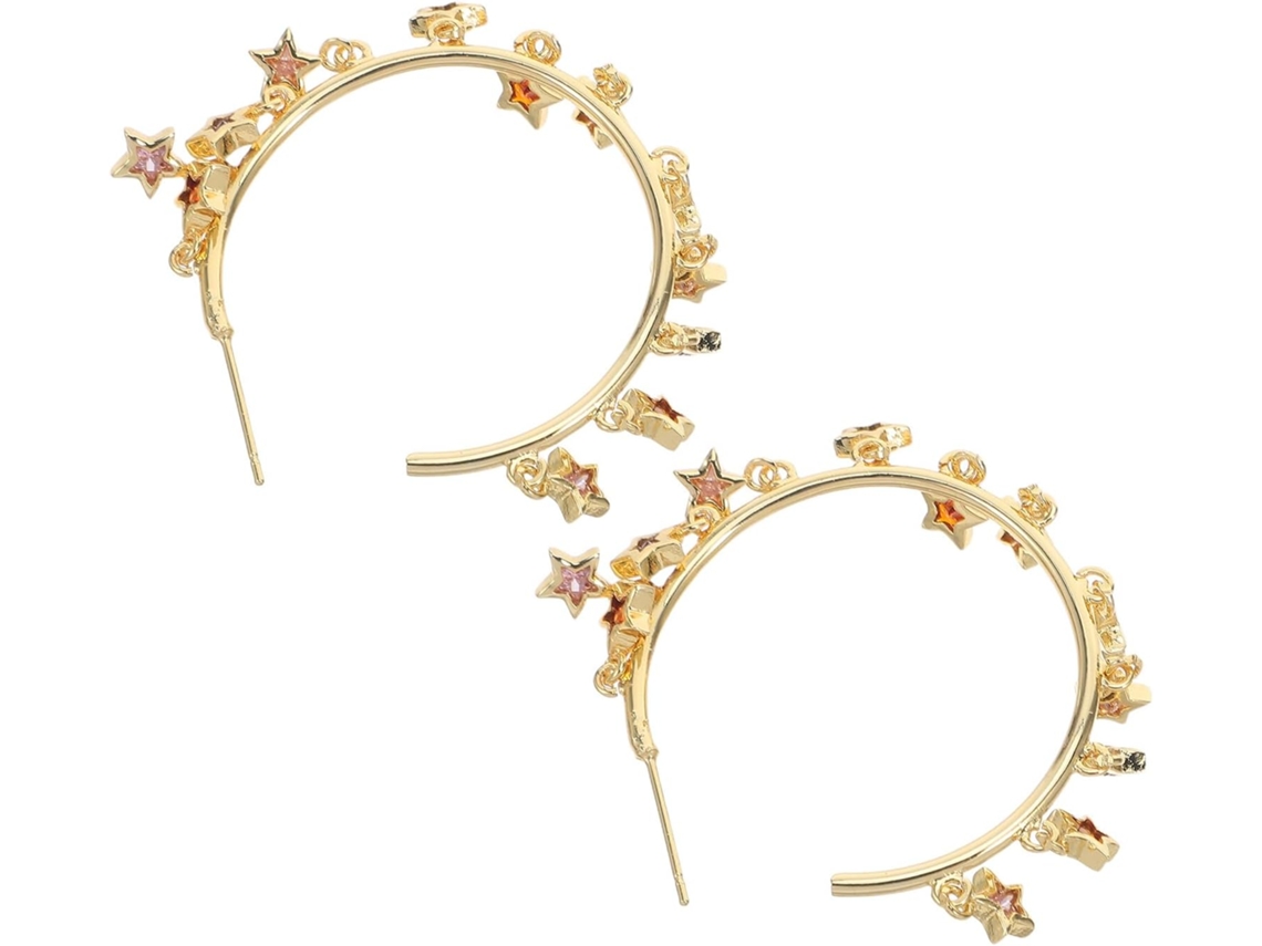 Brincos De Argola Em Formato De Estrela Com Zircônia, Leves E Confortáveis, Para Mulheres. Design Ergonômico.