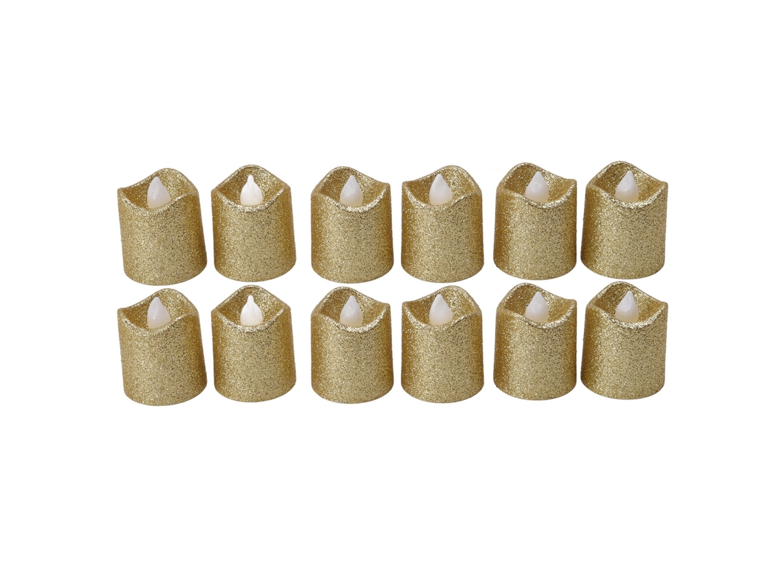 2026-12 Piezas Velas Led Tealight Luz Caliente Dorada Sin Llama Para Navidad Cumpleaños Fiesta Decoración