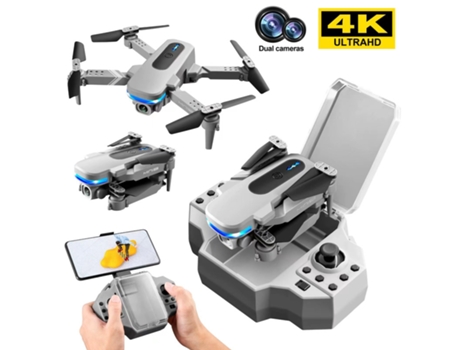 Mini dron plegable KY910 con cámara dual 4K (3 baterías Duración de la batería: 12 min Gris) YIZHOOD