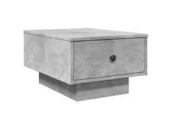 Mesa de centro con cajón, diseño rústico moderno, 60 x 45 x 31 cm, madera industrializada gris y metal, Dec039319