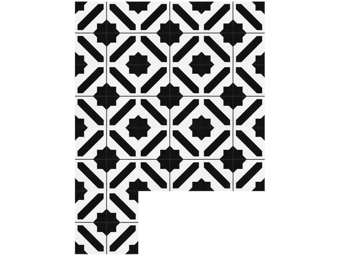 KOFIHETY 10 Unidades Autoadhesivas Negro y Blanco PVC Impermeable Pegatinas para Azulejos Decoración DIY Hogar (15x15 cm)