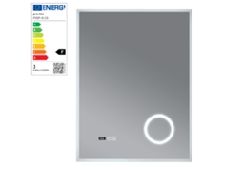 Espejo de pared con LED Lizzano para baño IP65 con antivaho y lupa aluminio 80 x 60 x 3 cm Blanco PRO.TEC