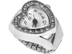 Reloj Anillo Cuarzo Diseño Retro Forma Aleación Plata Cómodo Fiesta Citas Estilo Clásico Elegante Unisex