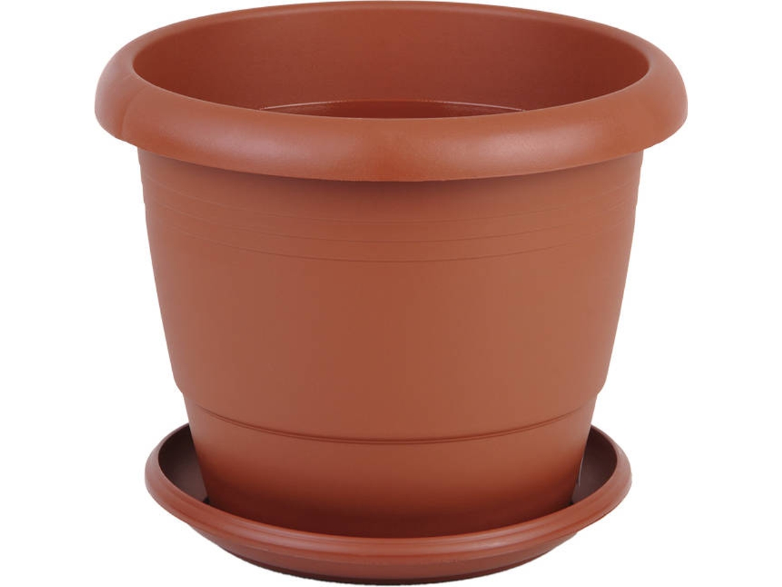 Maceta COFAN Marron Gardenia con Plato (30 x 25 cm)