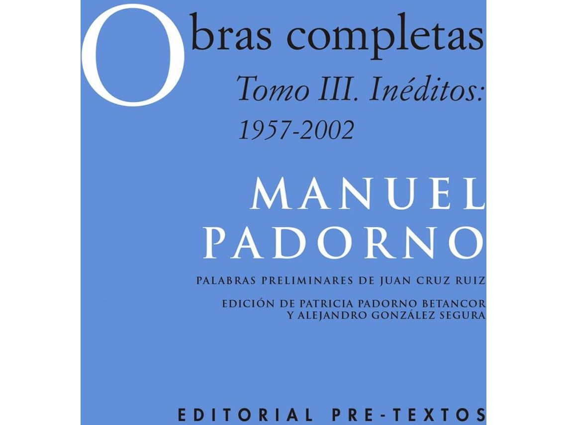 Libro Obras Completas de Manuel Padorno (Español)
