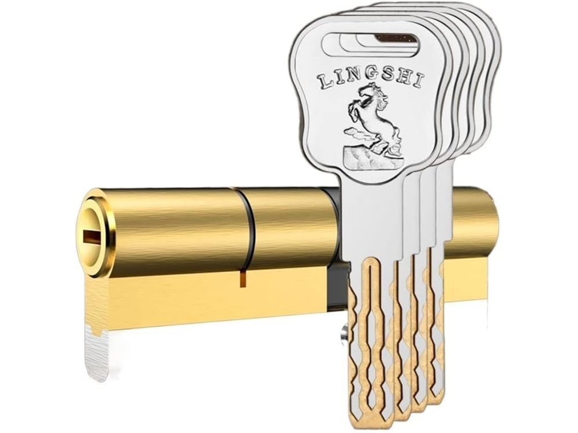 Cerradura De Cilindro Europea Barril Antirrobo Para Puerta Salón Acero Inoxidable Latón Laves Cilindros 10 L