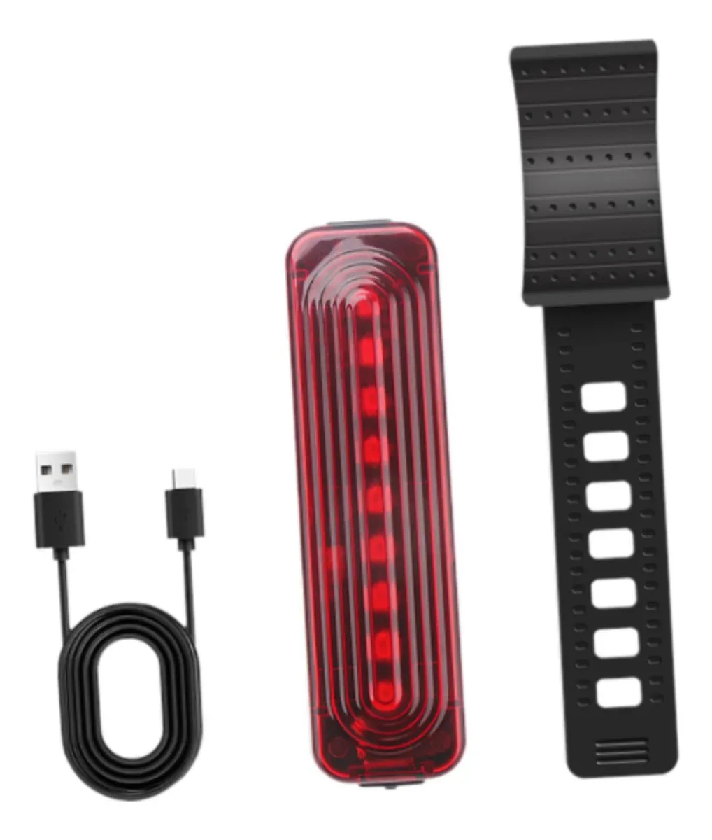 Luz trasera de bicicleta, luz de advertencia de seguridad para ciclismo, recargable