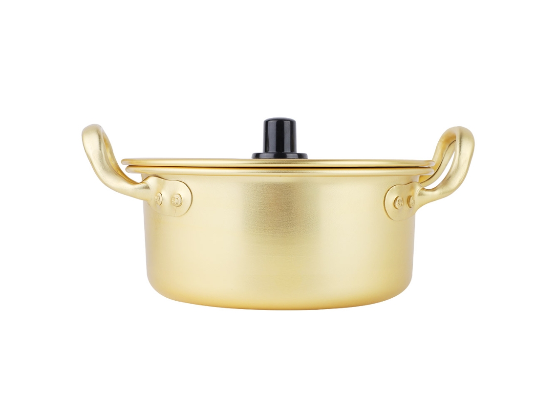 Sartén para fideos ramen coreanos, de aluminio amarillo, 16 cm