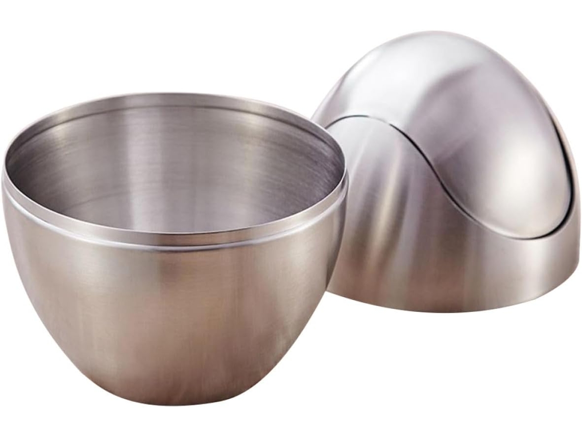 Cubo De Basura Metálico De Acero Inoxidable 304 Con Tapa Abatible