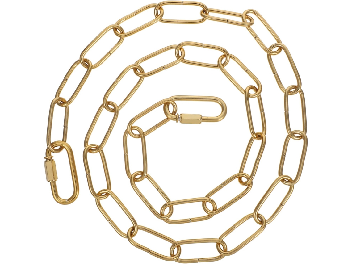 Cadena De Hierro Industrial Dorada Para Lámparas Colgantes, Resistente Y Decorativa.