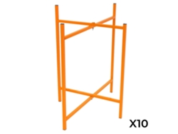Base para losa de mortero | Juego de 10 | Soportes plegables de acero de 25 x 25 mm | Altura 75 cm | Capacidad 100 kg | Monstershop