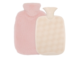 Botella De Agua Caliente 2l Con Funda De Pelo Desmontable Segura Para Dormitorio Oficina Viaje Rosa