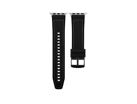 Correa de reloj inteligente para Apple Watch Series 4 de 40 mm de cuero híbrido de silicona (negro)