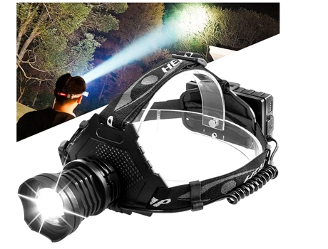 T70 Linterna Frontal Led Recargable 6 Modos Ipx6 Impermeable Ajustable a 90 Negro TURMIN