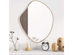 Espejo de pared dorado de 60 x 50 cm, DKD HOME DECOR